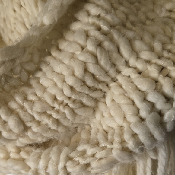 Maurices Cream Knit Scarf with Fringe - Picture 2 of 5